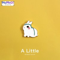 A Little黑白兔子胸针情侣款可爱日系一对男女别针徽章包包装饰品