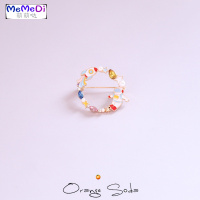 c橘子味汽水丨日系ins梦幻创意星空胸针别针可爱少女心徽章胸章