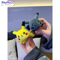 日系3D比卡丘可爱趴趴立体胸针毛绒徽章创意百搭少女卡通包包别针
