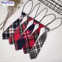 亏本 红色格儿童棉布学生领带 JK校服男女TR面料短款领带