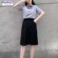 韩版中学生JK班服校服日系男女毕业季短裙中长裙灰衬衫学院风套装