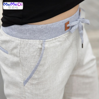 男士短裤五分裤薄款亚麻料夏天韩版宽松大码麻布七分休闲裤学生