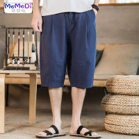 七分裤男薄款宽松亚麻裤潮流百搭休闲中裤夏季马裤棉麻7分裤大码