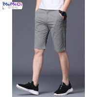 夏季薄款棉麻短裤男直筒宽松亚麻中裤百搭弹力五分裤系皮带裤