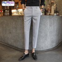 精神小伙休闲裤秋季修身潮流百搭小脚九分裤韩版西裤男发型师裤子
