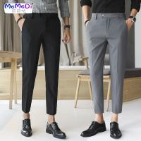 港风裤子秋季潮流宽松直筒九分裤男韩版休闲裤西裤百搭9分裤男潮
