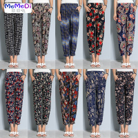 中老年女装灯笼裤女夏季薄款宽松妈妈裤印花大码打底老奶奶裤