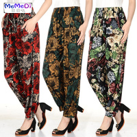 妈妈裤松紧腰宽松大码女裤中老年九分灯笼裤打底裤