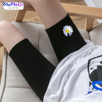 小雏菊打底裤女夏防走光 棉五分裤可外穿骑行裤显瘦黑色紧身短裤