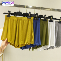 宽松居短裤女春夏季白色莫代薄款热裤外穿木耳边休闲打底睡裤