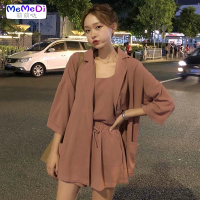 夏季裙裤西装两件套装洋气女清新2020职业气质矮个搭配显高