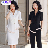 职业套装女院2020年夏季新款时尚气质短袖珠宝店工作服套裙