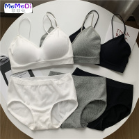 夏季韩版学生聚拢无钢圈抹胸吊带胸罩女性感裹胸内文胸套装