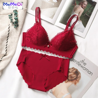 红色内套装女结婚新娘无钢圈本命年女鼠年文胸聚拢薄款小胸胸罩