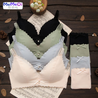 甜美少女无钢圈文胸薄款内套装性感聚拢调整大学生胸罩
