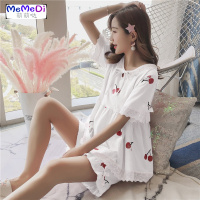 很仙的睡女夏套装短袖 棉私房甜美2020新款网红两件套洋气减龄
