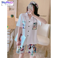 睡女夏季短袖短裤开衫两件套装莫代尔 棉网红款白雪公主家居服