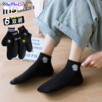 雏菊袜女士短袜ins潮春夏季浅口薄款韩版 黑色低帮短筒棉袜