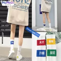 袜女中筒袜ins潮街头韩版白色长筒袜 棉夏季薄款系长袜春秋
