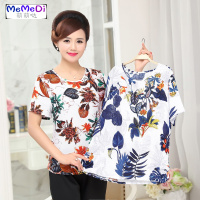 中老年女装夏装棉麻T恤40-60岁妈妈装棉麻上大码老年人夏天服