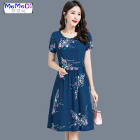 中老年女装夏装新款棉绸连裙阔太太洋气高贵中年妈妈装过膝裙子