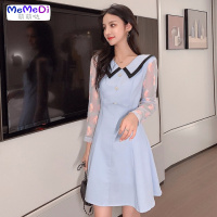 春装2020年新款气质复古高腰智熏裙法式桔梗裙超仙高腰春季连裙