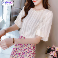 雪纺衬衫女装夏装2020年新款潮短袖气质很仙上超仙夏季洋气小衫