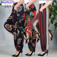 中老年广场舞灯笼裤2020女装大码阔腿民族风裤妈妈装高腰长裤夏