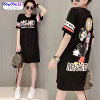 连裙夏2020新款女装短袖T恤裙子欧洲站中长款包臀大码仙裙200斤