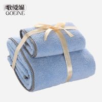 歌爱妮家纺2020毛巾套装浴巾+毛巾珊瑚绒吸水浴巾长绒柔软毛巾浴巾两条情侣套装
