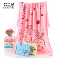 歌爱妮家纺2020浴巾男女成人个性感卡通比纯棉柔软强吸水可爱韩版速干大毛巾礼品