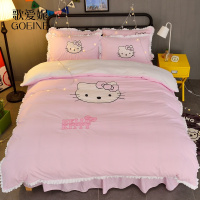 歌爱妮家纺2020天天特价韩版床罩床裙式四件套公主儿童学生绣花kt猫卡通1.5/1.8m