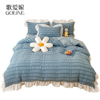 歌爱妮家纺2021ins网红公主风床裙全棉四件套少女心床单被罩被套三件套床上用品4