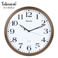 天王星(Telesonic)复古静音挂钟客厅创意挂表书房会议室壁钟圆形北欧艺术装饰时英钟表