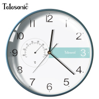 天王星(Telesonic)创意挂钟客厅时尚挂表轻奢餐厅装饰钟表大气时钟带温度计家用壁钟