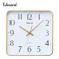 TELESONIC/天王星方形居家挂钟现代简约大挂表时尚客厅餐厅装饰钟表