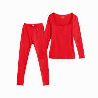 爱帝秋冬女式蕾丝方领套居家服