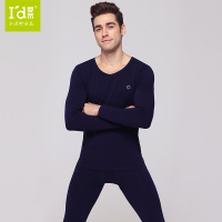 爱帝秋冬男式烫钻棉弹力圆领套舒适贴身睡衣秋衣