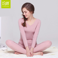 爱帝秋冬女式纯莫V领套家居服睡衣舒适修身