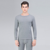 爱帝修身舒适男式全棉圆领基础内衣套秋衣起居服