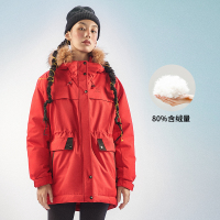 凯乐石加厚冬季羽绒服女户外大毛领可拆脱鹅绒中长款气质保暖外套