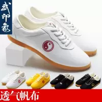 太极鞋男太极拳练功鞋运动鞋牛筋底真皮女帆布鞋武术比赛鞋武印象
