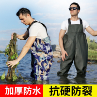 下水裤连体雨裤带雨鞋半身闪电客防水衣服男水库捕抓鱼全身皮叉水鞋加厚
