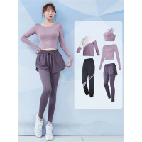 健身服女秋冬季跑步紧身运动训练服闪电客长袖网红时尚专业好看瑜伽套装