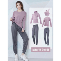 健身房女秋冬季2021新款夏速干衣闪电客晨跑跑步运动套装宽松专业瑜伽服