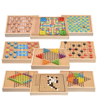 多功能飞行棋跳棋五子棋斗兽棋类大全闪电客游戏二合一学生儿童益智玩具