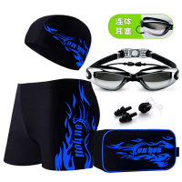 佑游泳裤男防尴尬大码平角男士泳衣速干宽松温泉裤游泳裤游泳装备套装