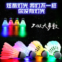 向向锦鲤夜光羽毛球子塑料室户外训练尼龙夜间荧光灯带发光羽毛球
