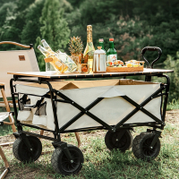 闪电客户外可折叠营地车露营小推车野餐车拉杆车便携式户外野营手拉拖车