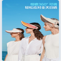 防晒帽闪电客空顶帽女夏黑胶大帽檐沙滩遮阳帽骑车运动户外